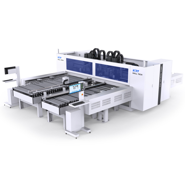 CNC drilling center KD-812HA with two working tables and six drilling groups